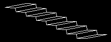 In this example the step sides have been added using the CAD 3DPOLY command