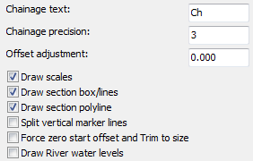 Cross section drawing settings for typical use