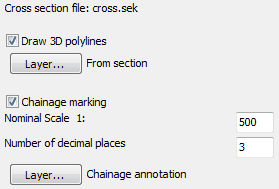 Typical settings for cross sections