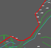 Boundary drawn as closed 2D Polyline in red