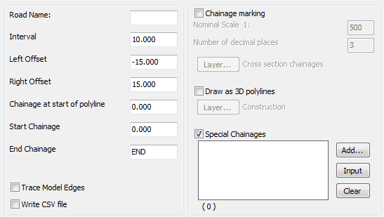 Typical settings for quick use