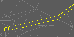 2D view of extruded 2D Polyline (triangles shown for illustration only)