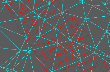 Existing model cyan, design red. Volume calculation is based on where the triangles overlap.