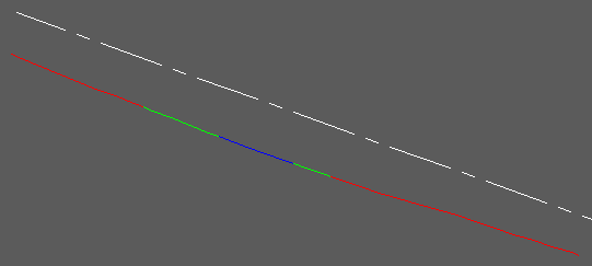 3D Polylines showing lengths below, within and above tolerences