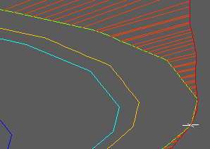 3D view showing Point at lowest location and cut embankments