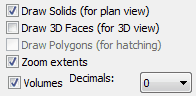 Settings after bands have been defined and to calculate volumes.