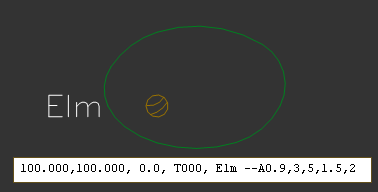 Asymmetric Tree. The tree has 90cm trunk and the spread is 3m north, 5m east, 1.5m south and 2m west of the trunk.