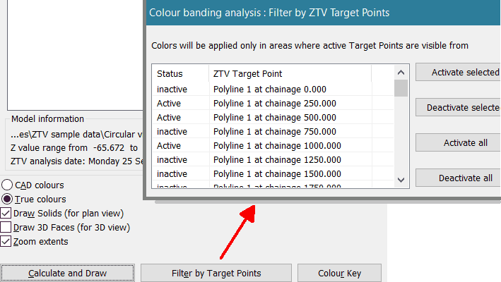 Target Filtering is specific for ZTV visibility models only