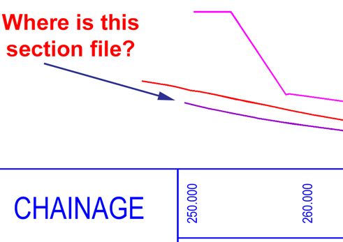 Need to find the original section file for this profile on a section drawing